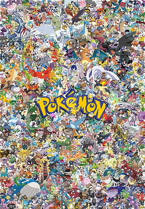 Complete Collection of Every Pokémon Character in Vibrant Poster Art HD phone wallpaper