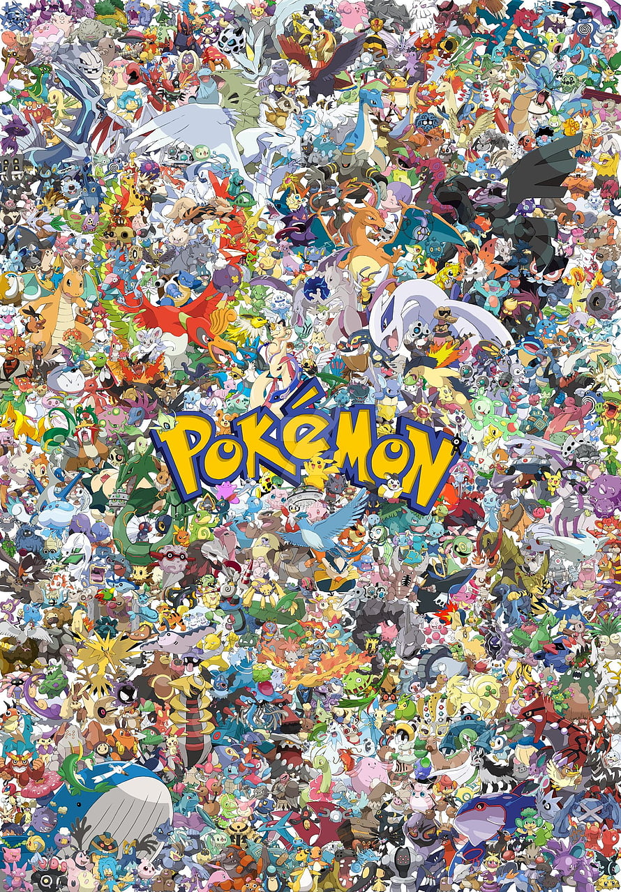 Complete Collection of Every Pokémon Character in Vibrant Poster Art HD phone wallpaper