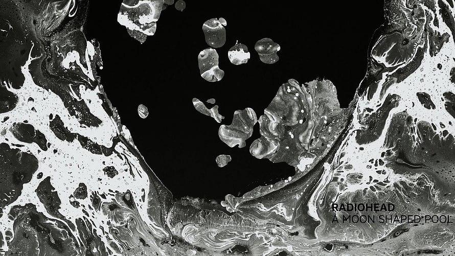 Radiohead A Moon Shaped Pool Album Artwork Abstract Black and White Fluid Design HD wallpaper