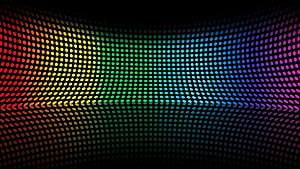 Vibrant RGB LED Dot Matrix Display on Curved Screen with Rainbow Gradient HD wallpaper