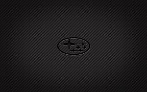 Subaru Emblem on Dark Carbon Fiber Texture with Grunge Aesthetic HD wallpaper