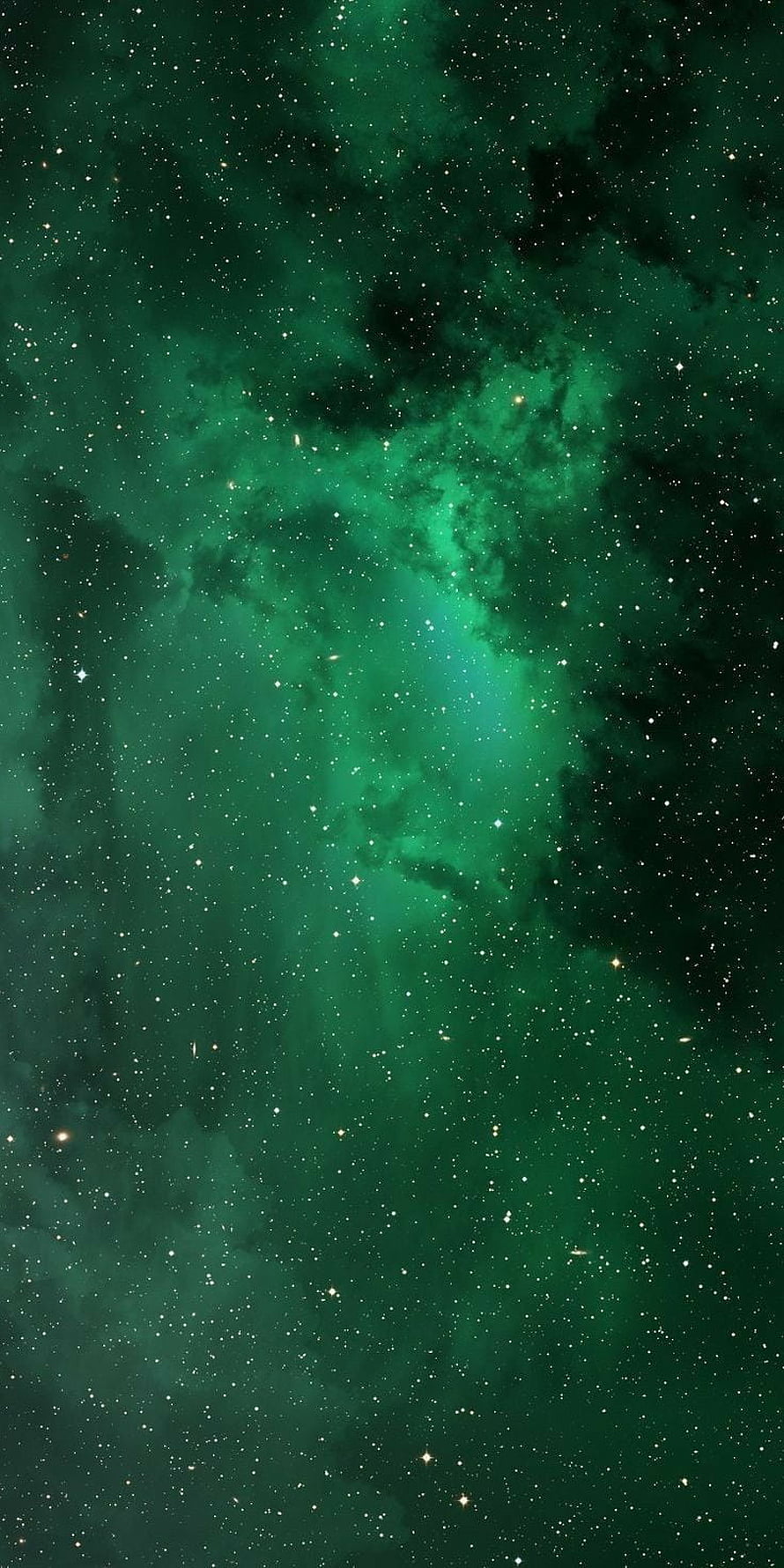 Emerald Green Galaxy Nebula with Star Fields and Cosmic Dust Clouds HD phone wallpaper
