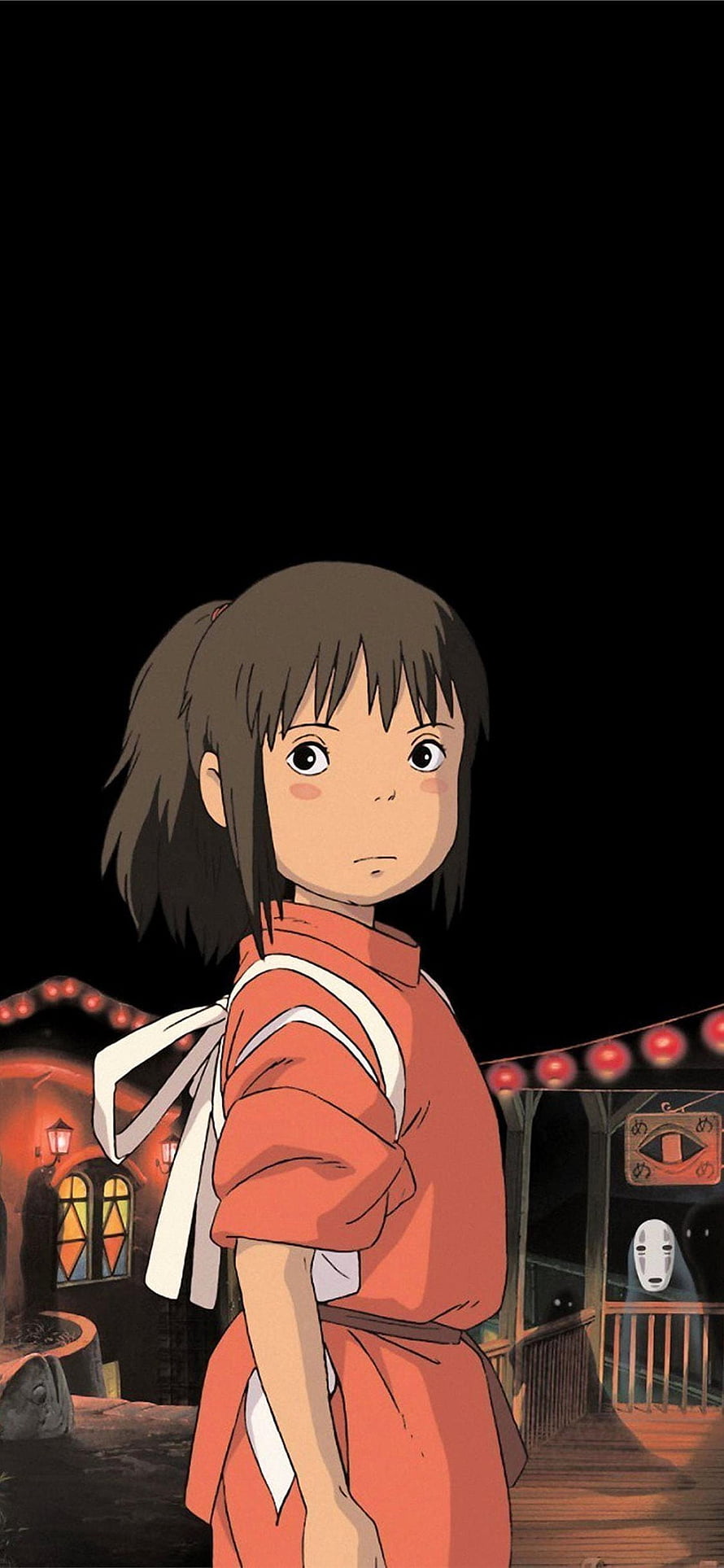 Chihiro and No-Face in the Bathhouse from Spirited Away by Studio Ghibli HD phone wallpaper