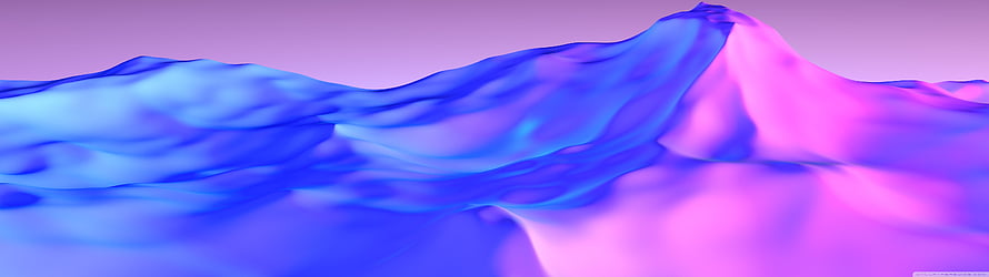 Abstract 3D Mountain Landscape in Vibrant Blue and Purple Hues HD wallpaper