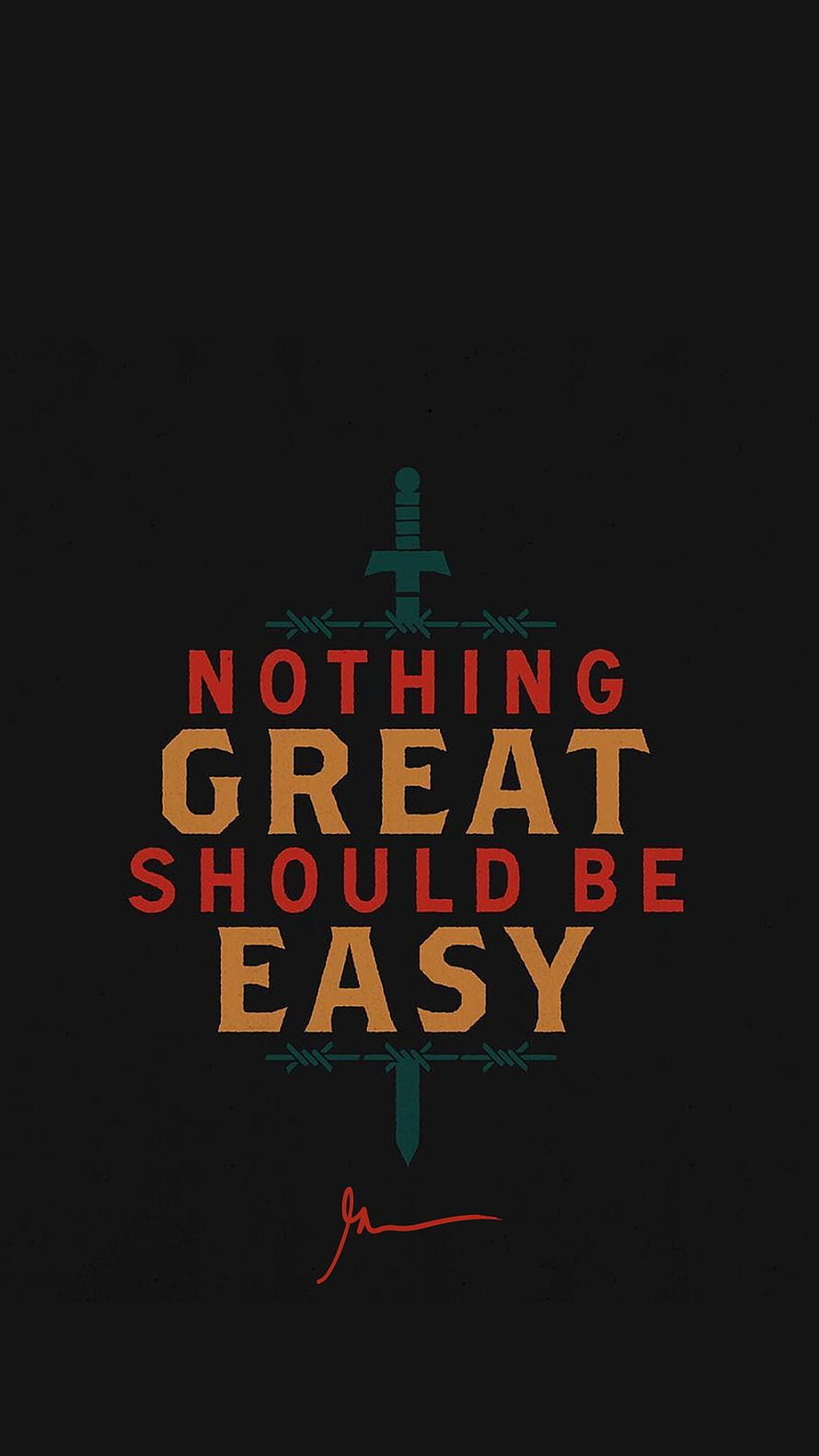 Gary Vaynerchuk Motivational Quote: Nothing Great Should Be Easy with Sword Graphic HD phone wallpaper