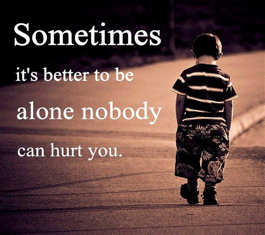 Lonely Child Walking Away on Empty Road with Motivational Quote HD wallpaper
