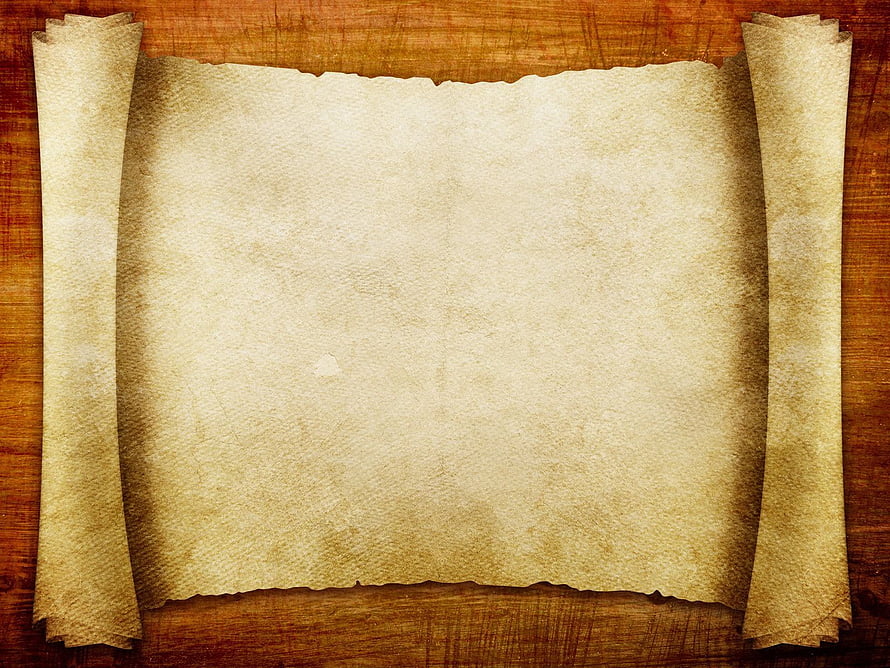 Blank Antique Parchment Scroll on Rustic Wooden Surface HD wallpaper