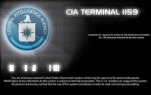 CIA Terminal 1159 Secure Login Screen with Central Intelligence Agency Seal HD wallpaper