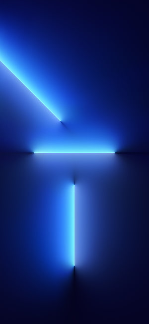 Minimalist Blue Neon Light Corner Abstract Geometric Wall Design HD phone wallpaper