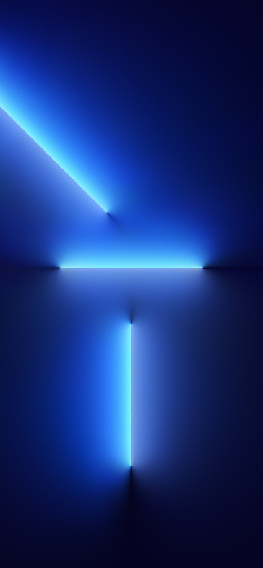 Minimalist Blue Neon Light Corner Abstract Geometric Wall Design HD phone wallpaper
