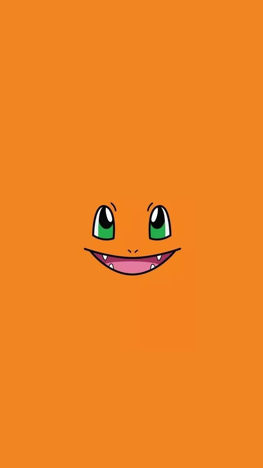 Charmander Smiling Face on Solid Orange Background HD phone wallpaper
