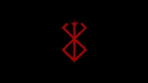 Berserk Brand of Sacrifice Red Symbol on Black Background HD wallpaper
