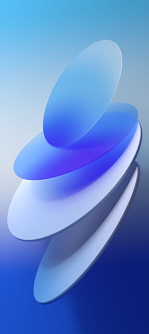 Oppo ColorOS 12 Abstract Blue 3D Discs Minimalist Wallpaper HD phone wallpaper