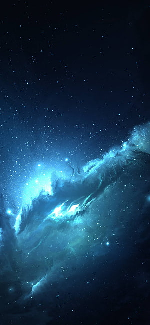 Luminous Blue Nebula and Starfield in Deep Space HD phone wallpaper