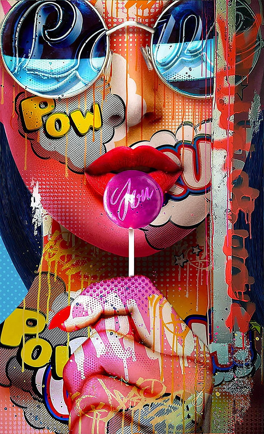 Monika Nowak Pop Art Portrait of Woman with Sunglasses and Lollipop, Pop Heroines: Cool Artworks by Monika Nowak. Inspiration Grid. Pop art , Pop art drawing, Pop art illustration, African Pop Art HD phone wallpaper