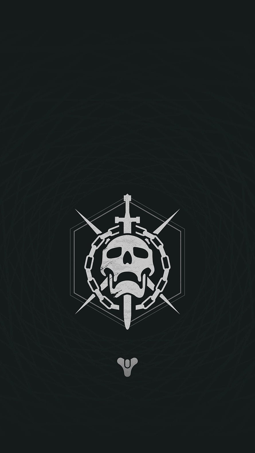 Destiny 2 Raid Emblem with Skull and Crossed Swords on Dark Background HD phone wallpaper