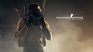Counter-Strike Global Offensive Tactical Operative with Rifle and Cigarette HD wallpaper