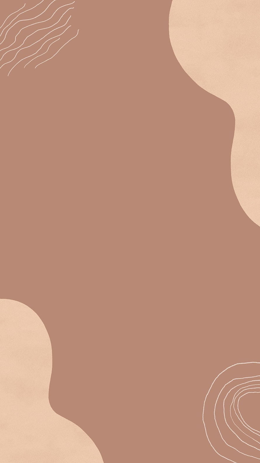 Minimalist Beige Abstract Wallpaper with Organic Shapes and White Line Art HD phone wallpaper