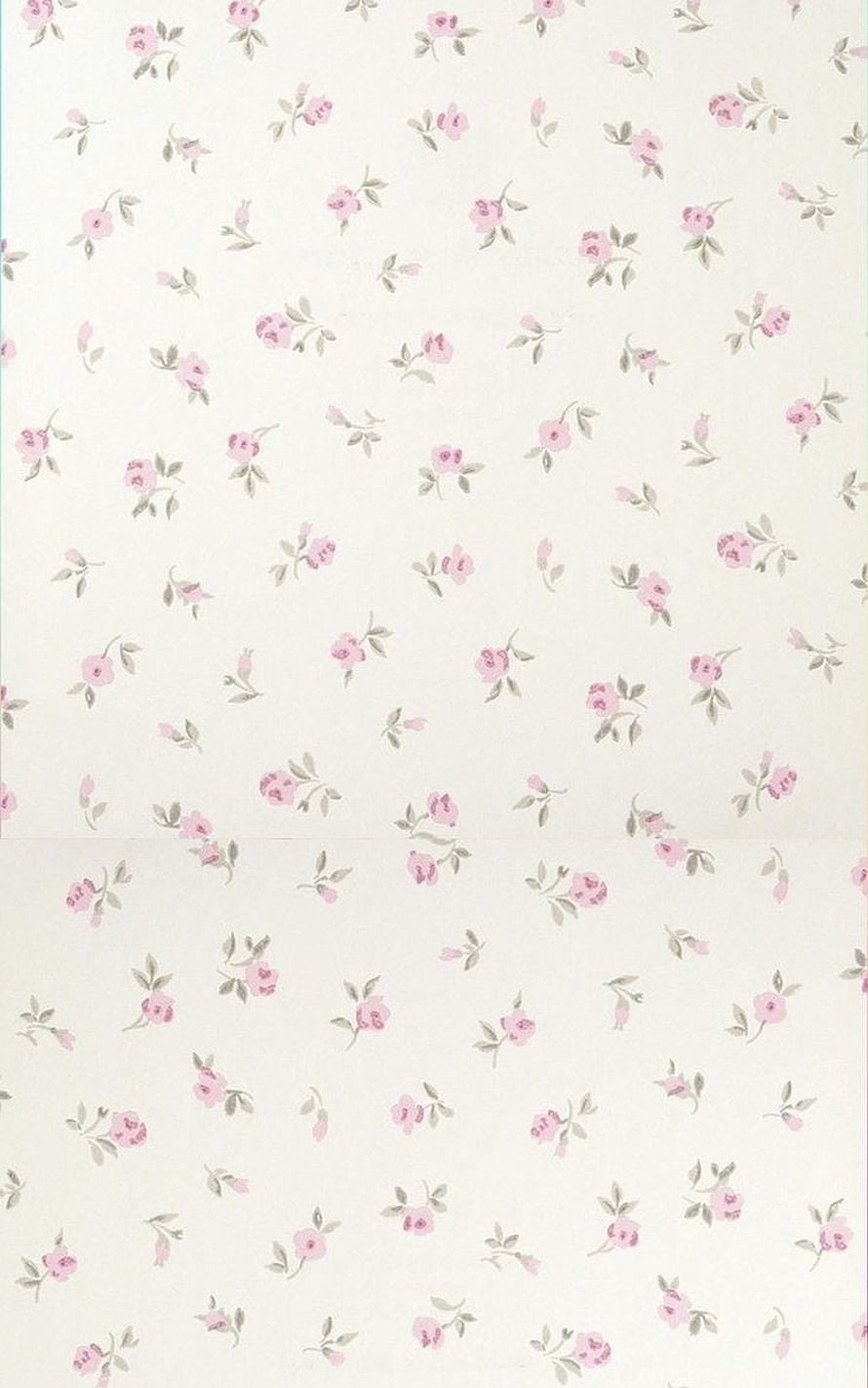 Delicate Pink Floral Pattern on Cream Background with Soft Watercolor Roses and Green Leaves HD phone wallpaper