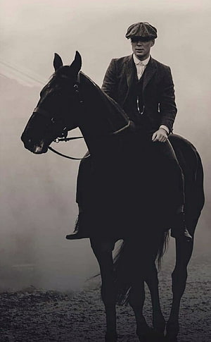 Tommy Shelby on Horseback in Peaky Blinders Vintage Style HD phone wallpaper