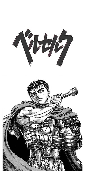 Guts in Full Armor from Berserk Manga Black and White Illustration HD phone wallpaper