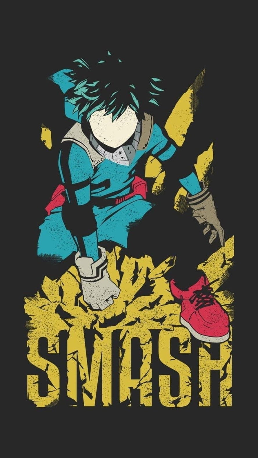 Izuku Mid-Action Smash Illustration From My Hero Academia Anime HD phone wallpaper