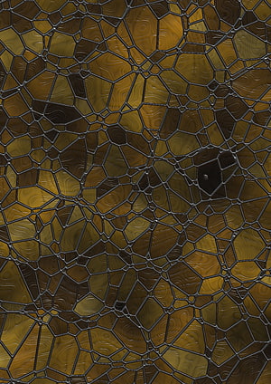 Golden Stained Glass Mosaic Pattern with Dark Lead Lines and Rippled Texture HD phone wallpaper
