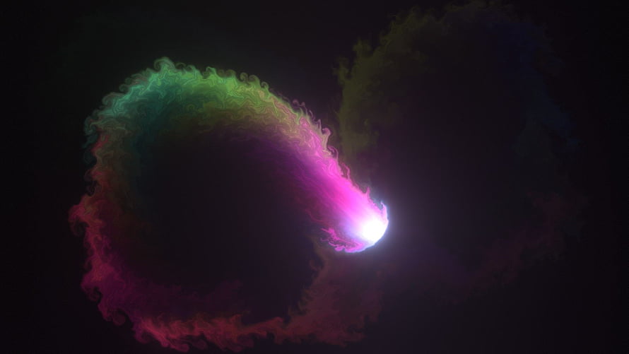 Vibrant Fluid Simulation with Neon Green and Magenta Smoke on Black Background HD wallpaper