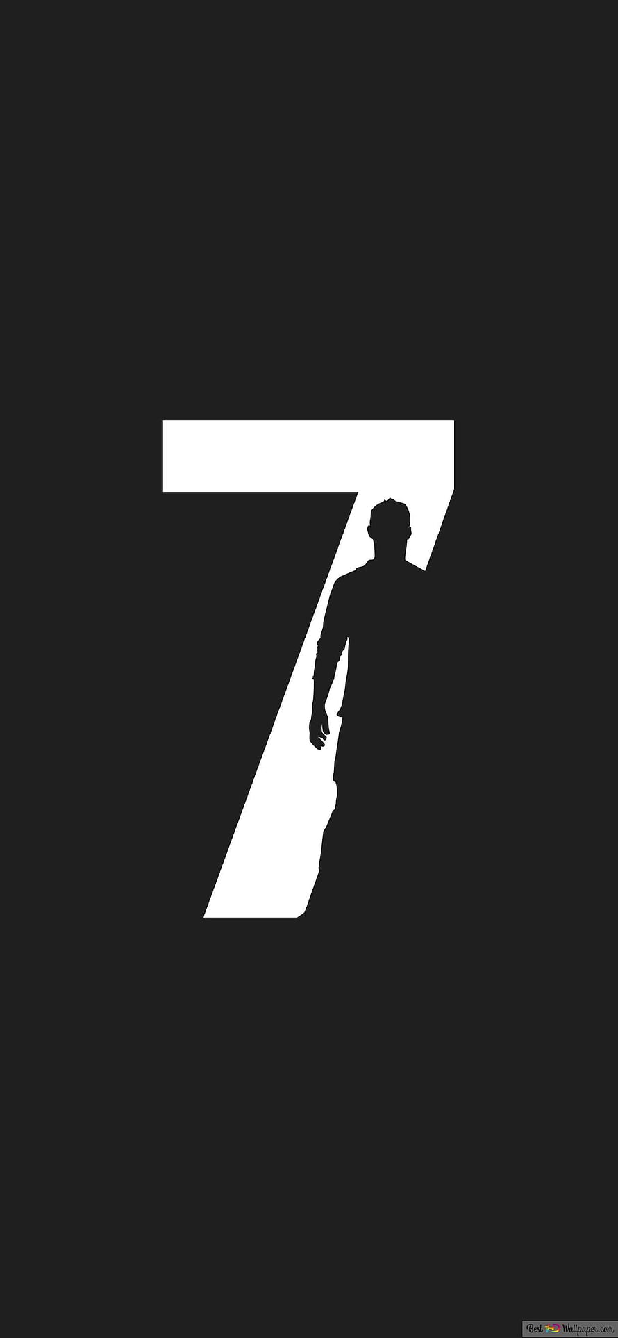Cristiano Ronaldo Number 7 Silhouette Minimalist Dark Wallpaper HD phone wallpaper