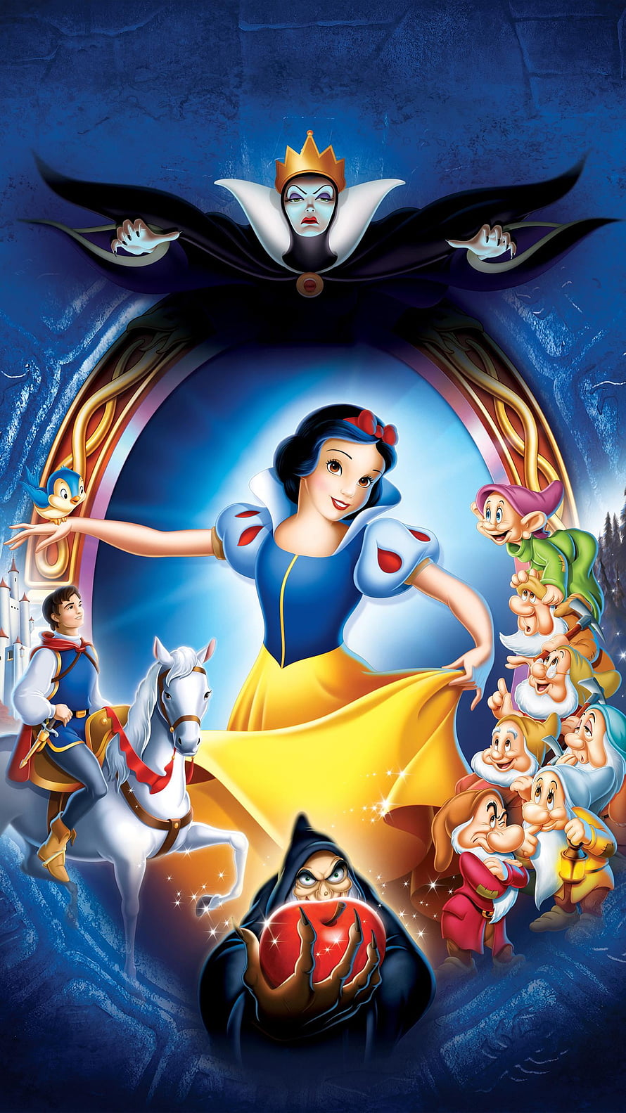 Snow White and the Seven Dwarfs Classic Disney Animation Poster Art HD phone wallpaper
