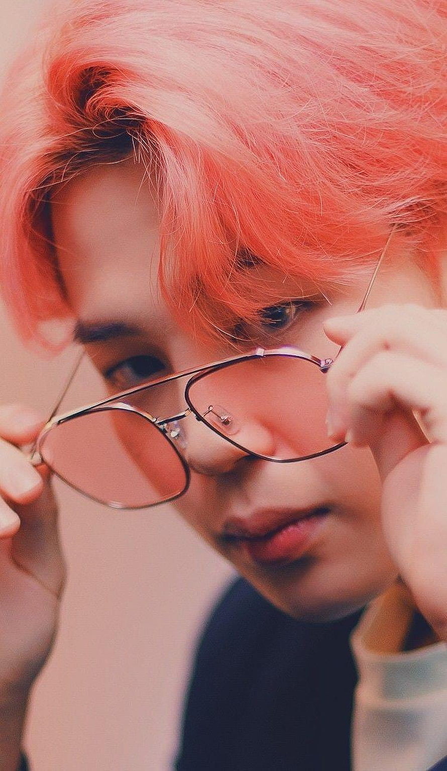BTS Jimin Portrait With Pink Hair And Aviator Sunglasses HD phone wallpaper