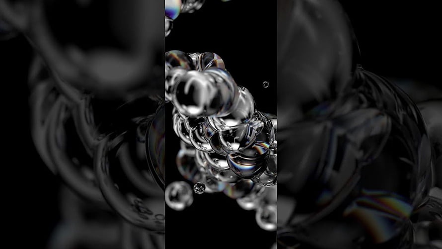 Samsung Galaxy S20 Live Wallpaper Featuring Iridescent Bubbles on Black Background HD wallpaper