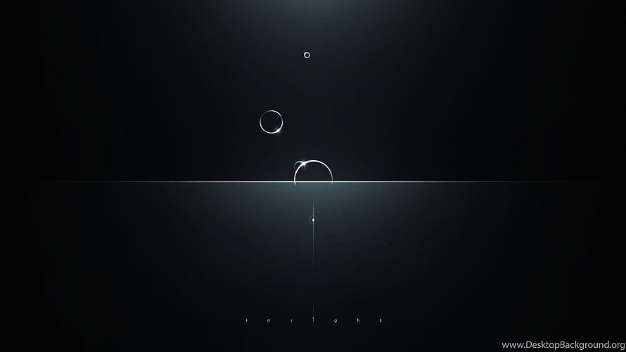 Minimalist Dark Abstract Wallpaper with Glowing Circles and Reflection HD wallpaper
