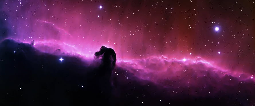 NASA Cosmic Nebula in Purple and Pink with Dark Dust Clouds and Bright Stars HD wallpaper