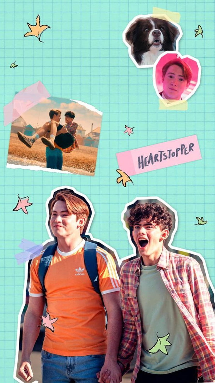 Heartstopper Nick and Charlie Collage Wallpaper with Dog and Scenic Photos HD phone wallpaper