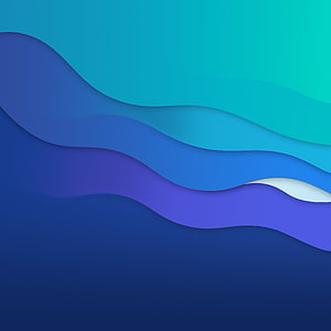 Abstract Layered Wave Design in Teal and Deep Blue Tones HD phone wallpaper
