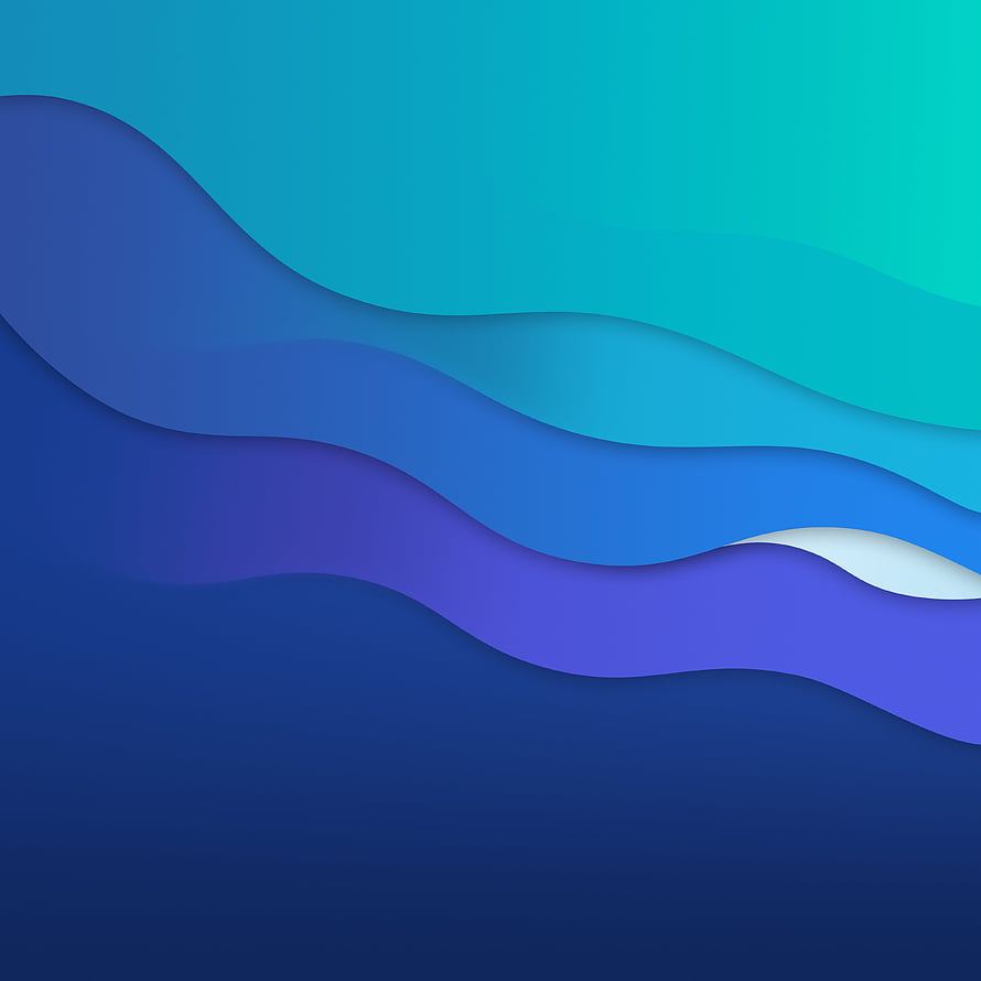 Abstract Layered Wave Design in Teal and Deep Blue Tones HD phone wallpaper