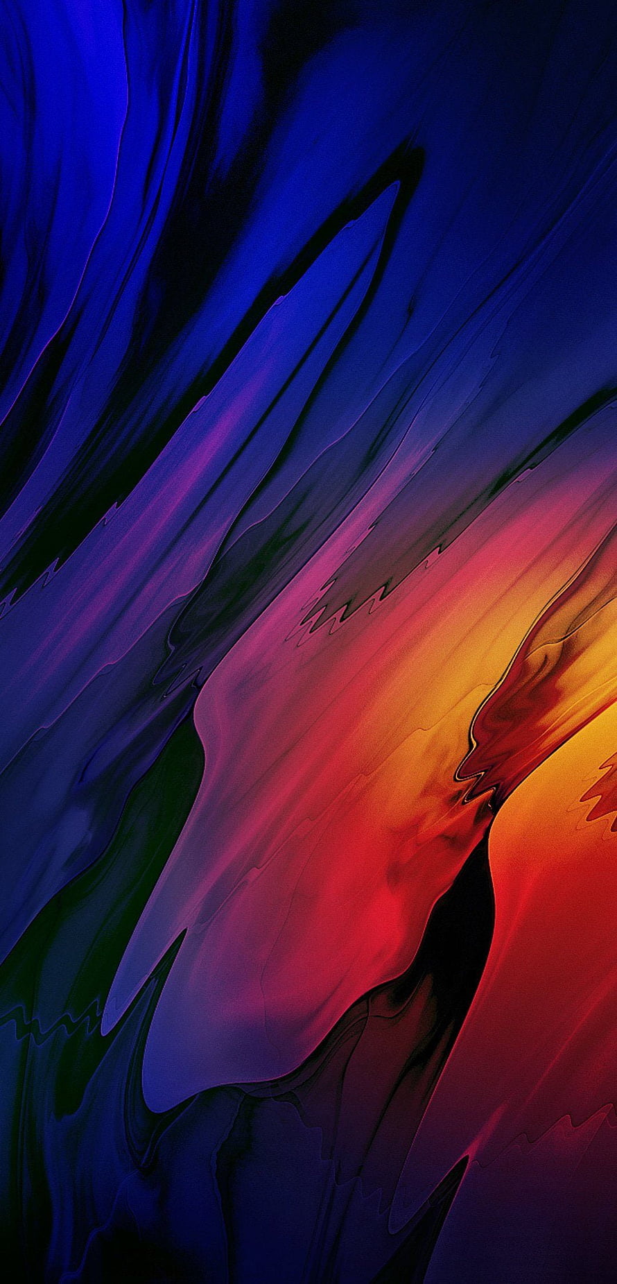 Vibrant Abstract Liquid Gradient with Deep Blue and Warm Orange Tones HD phone wallpaper