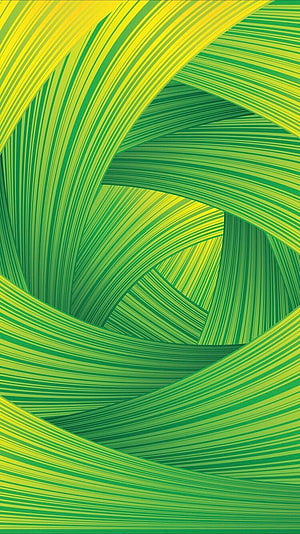 Abstract Green and Yellow Swirling Line Art Pattern with Organic Flowing Curves HD phone wallpaper