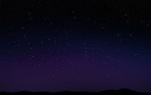 Minimalist Pixel Art Night Sky with Scattered Stars and Dark Horizon HD wallpaper