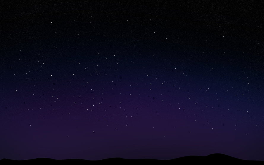Minimalist Pixel Art Night Sky with Scattered Stars and Dark Horizon HD wallpaper