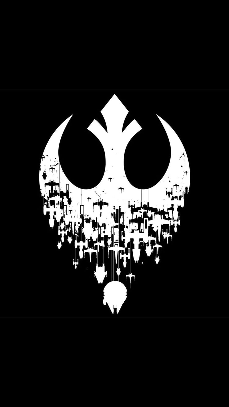 Star Wars Rebellion Imperial Fleet Skull Silhouette on Black Background HD phone wallpaper