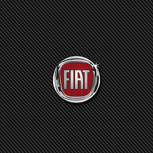 Fiat Car Logo Emblem on Black Carbon Fiber Texture Background HD phone wallpaper
