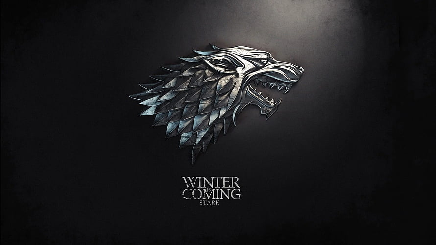 Game of Thrones House Stark Direwolf Sigil with Winter Is Coming Motto on Dark Background HD wallpaper