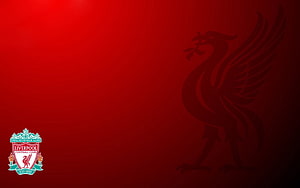 Liverpool FC Red Gradient Wallpaper with Liver Bird Crest and Club Emblem HD wallpaper