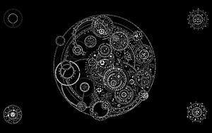 Intricate Vintage Watch Face Design with Ornate Circular Patterns on Black Background HD wallpaper
