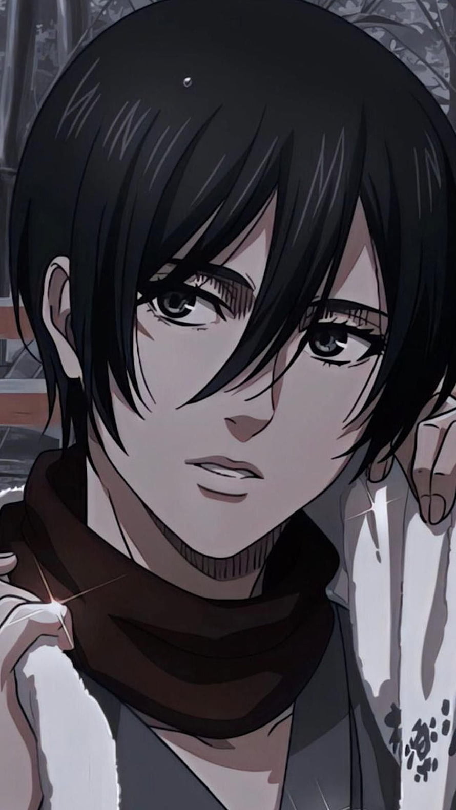 Mikasa Ackerman Close-Up Portrait From Attack on Titan Anime Series HD phone wallpaper