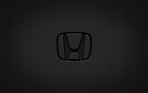Honda Emblem on Dark Carbon Fiber Texture with Grunge Aesthetic HD wallpaper