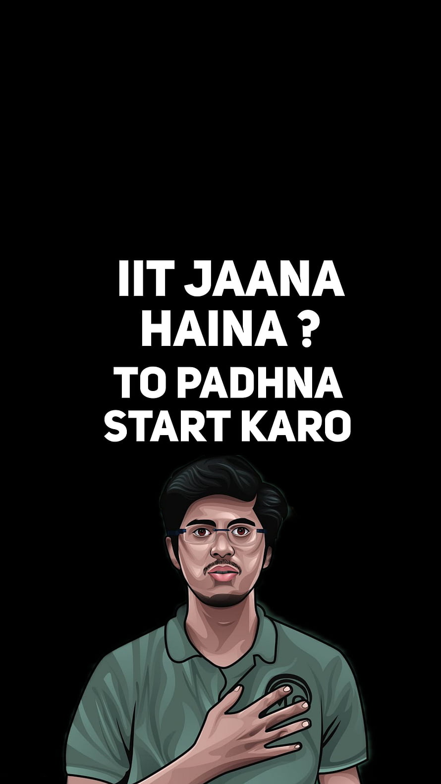 IIT Aspirant Portrait with Motivational Study Quote on Black Background HD phone wallpaper