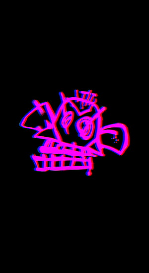 Jinx from Arcane in Neon Magenta and Electric Blue Glowing Graffiti Style HD phone wallpaper